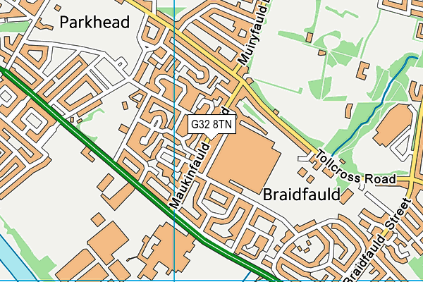 G32 8TN map - OS VectorMap District (Ordnance Survey)
