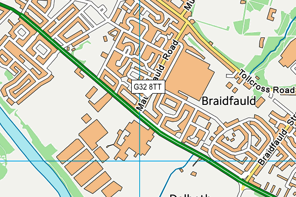 G32 8TT map - OS VectorMap District (Ordnance Survey)