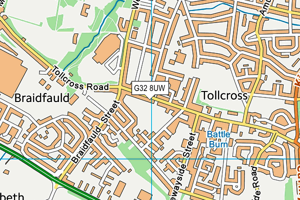 G32 8UW map - OS VectorMap District (Ordnance Survey)