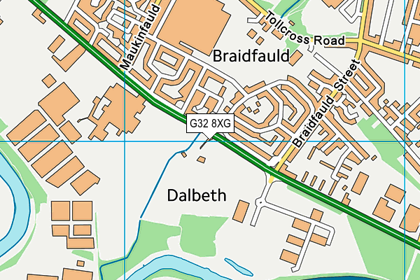 G32 8XG map - OS VectorMap District (Ordnance Survey)