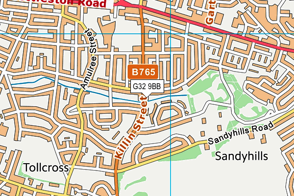G32 9BB map - OS VectorMap District (Ordnance Survey)