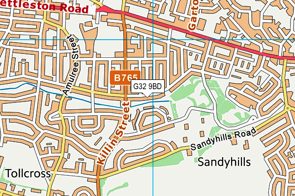 G32 9BD map - OS VectorMap District (Ordnance Survey)