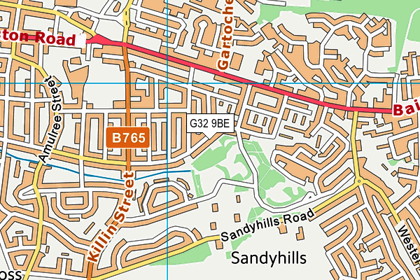 G32 9BE map - OS VectorMap District (Ordnance Survey)