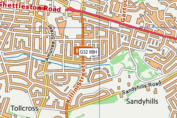 G32 9BH map - OS VectorMap District (Ordnance Survey)