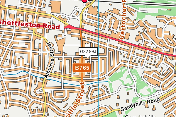 G32 9BJ map - OS VectorMap District (Ordnance Survey)