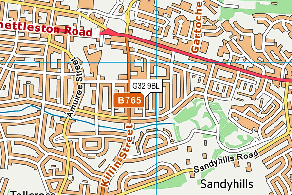 G32 9BL map - OS VectorMap District (Ordnance Survey)