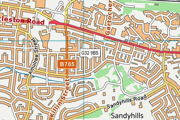 G32 9BS map - OS VectorMap District (Ordnance Survey)