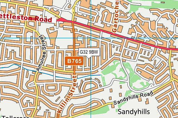 G32 9BW map - OS VectorMap District (Ordnance Survey)