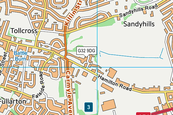 G32 9DG map - OS VectorMap District (Ordnance Survey)