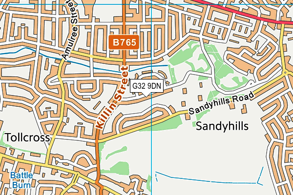 G32 9DN map - OS VectorMap District (Ordnance Survey)