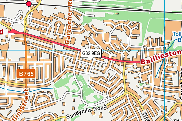 G32 9EG map - OS VectorMap District (Ordnance Survey)