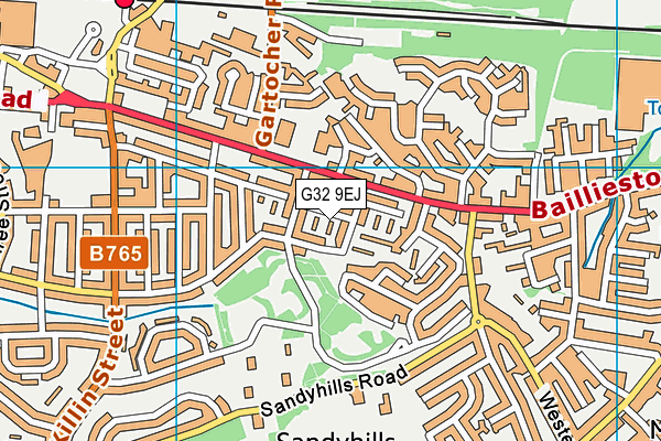 G32 9EJ map - OS VectorMap District (Ordnance Survey)