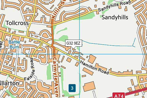 G32 9EZ map - OS VectorMap District (Ordnance Survey)