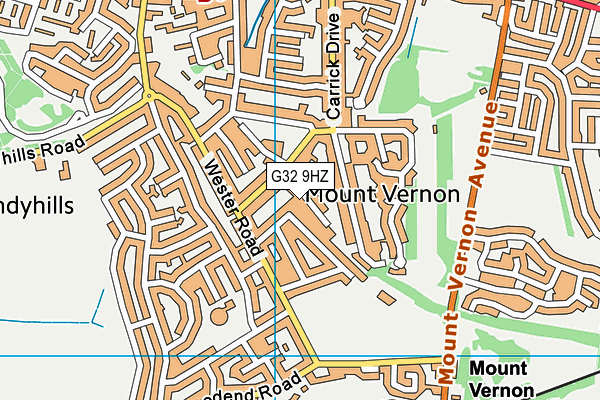 G32 9HZ map - OS VectorMap District (Ordnance Survey)