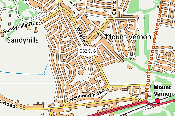 G32 9JG map - OS VectorMap District (Ordnance Survey)