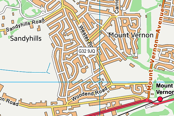 G32 9JQ map - OS VectorMap District (Ordnance Survey)