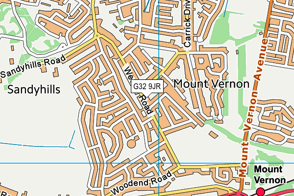 G32 9JR map - OS VectorMap District (Ordnance Survey)