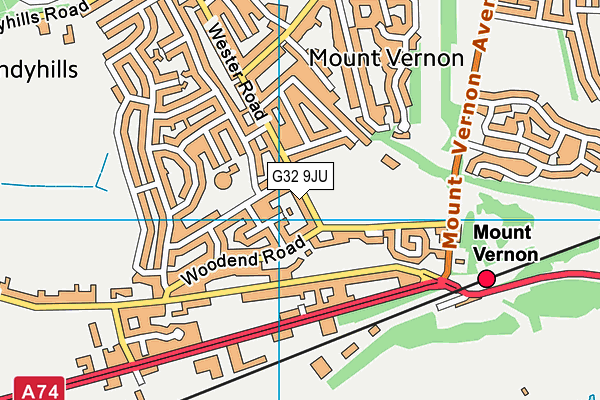 G32 9JU map - OS VectorMap District (Ordnance Survey)