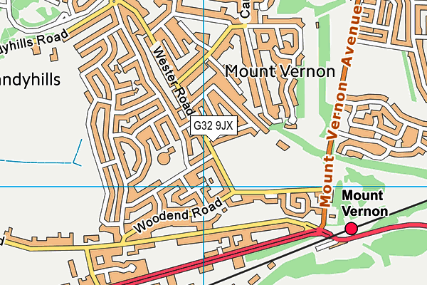 G32 9JX map - OS VectorMap District (Ordnance Survey)
