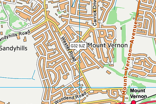 G32 9JZ map - OS VectorMap District (Ordnance Survey)