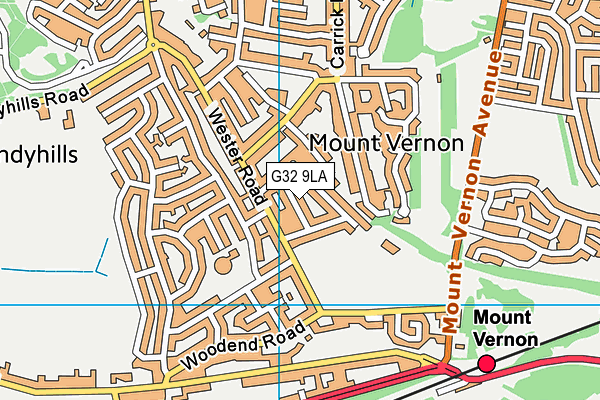 G32 9LA map - OS VectorMap District (Ordnance Survey)