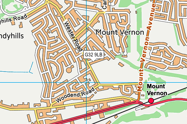 G32 9LB map - OS VectorMap District (Ordnance Survey)