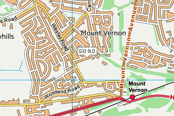 G32 9LD map - OS VectorMap District (Ordnance Survey)