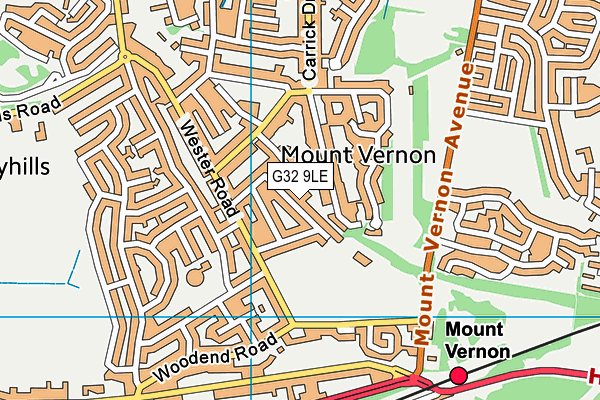 G32 9LE map - OS VectorMap District (Ordnance Survey)