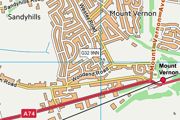 G32 9NN map - OS VectorMap District (Ordnance Survey)