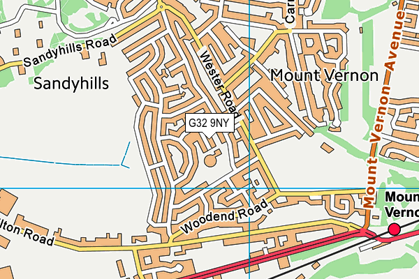 G32 9NY map - OS VectorMap District (Ordnance Survey)