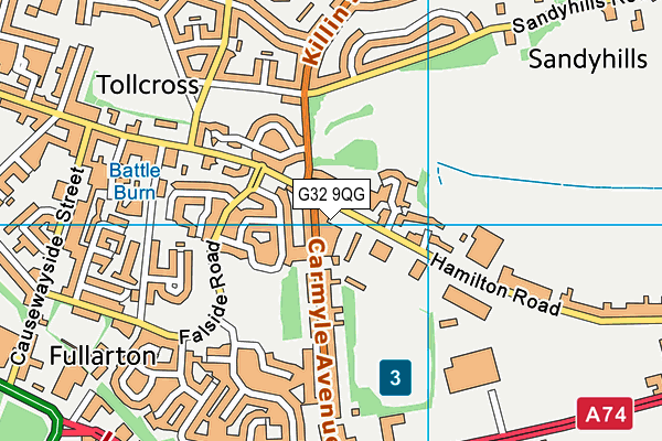 G32 9QG map - OS VectorMap District (Ordnance Survey)