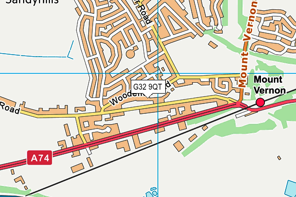 G32 9QT map - OS VectorMap District (Ordnance Survey)