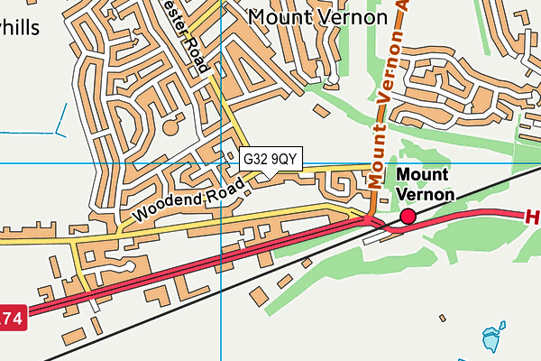 G32 9QY map - OS VectorMap District (Ordnance Survey)