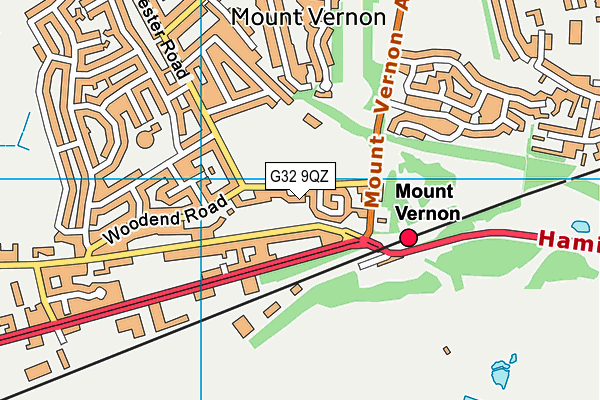 G32 9QZ map - OS VectorMap District (Ordnance Survey)