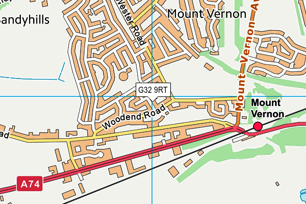 G32 9RT map - OS VectorMap District (Ordnance Survey)