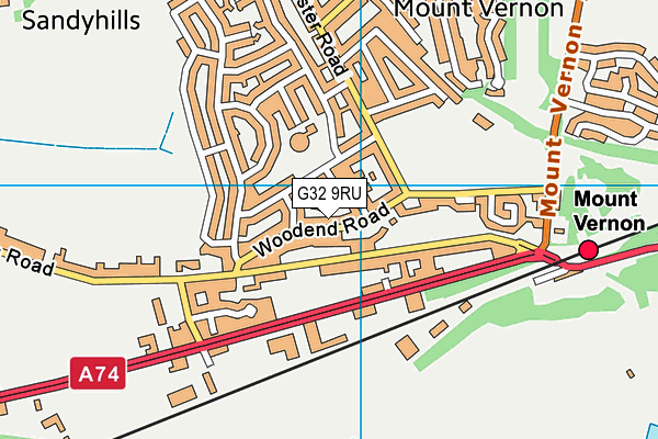 G32 9RU map - OS VectorMap District (Ordnance Survey)