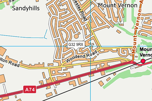 G32 9RX map - OS VectorMap District (Ordnance Survey)
