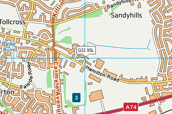 G32 9SL map - OS VectorMap District (Ordnance Survey)