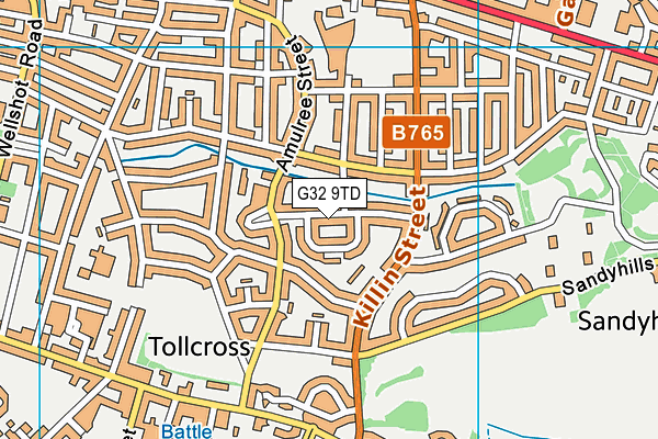 G32 9TD map - OS VectorMap District (Ordnance Survey)
