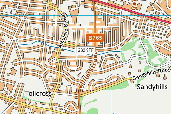 G32 9TF map - OS VectorMap District (Ordnance Survey)
