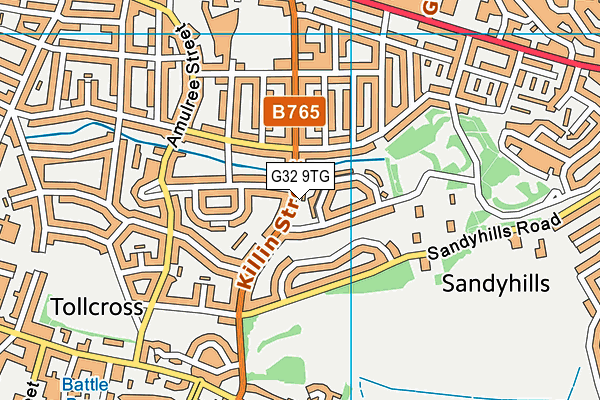 G32 9TG map - OS VectorMap District (Ordnance Survey)