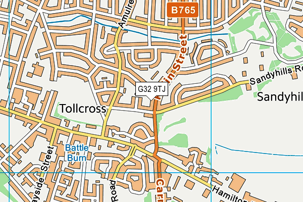 G32 9TJ map - OS VectorMap District (Ordnance Survey)