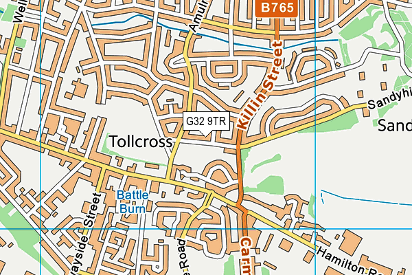 G32 9TR map - OS VectorMap District (Ordnance Survey)