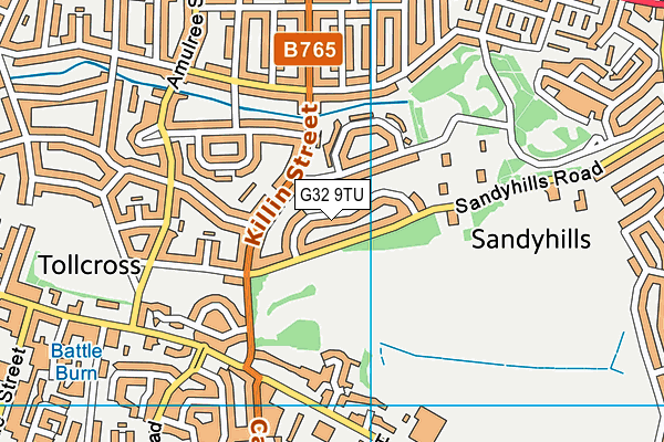G32 9TU map - OS VectorMap District (Ordnance Survey)