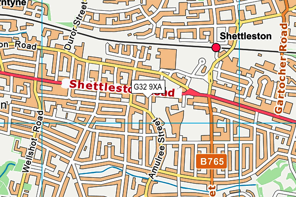 G32 9XA map - OS VectorMap District (Ordnance Survey)