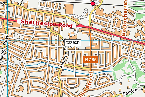 G32 9XD map - OS VectorMap District (Ordnance Survey)
