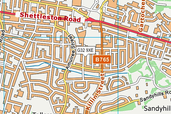 G32 9XE map - OS VectorMap District (Ordnance Survey)
