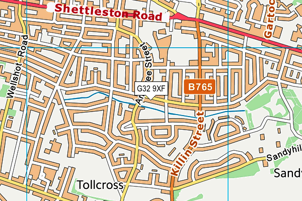 G32 9XF map - OS VectorMap District (Ordnance Survey)