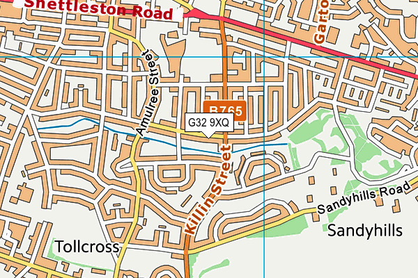 G32 9XQ map - OS VectorMap District (Ordnance Survey)