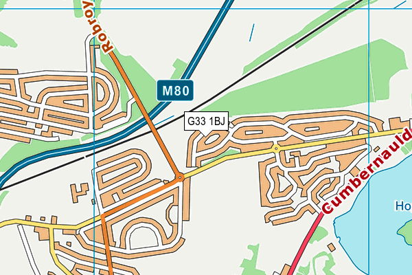 G33 1BJ map - OS VectorMap District (Ordnance Survey)
